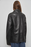 Chaqueta cuero  negro banana republic talla S 122