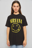 Polera casual  negro nirvana talla M 958