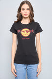 Polera casual  negro hard rock talla Xs 730