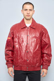 Chaqueta cuero  rojo davoucci talla Xl 817