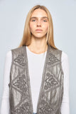 Chaqueta cuero  gris dd talla M 394