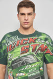 Polera casual  verde chase talla Xl 095