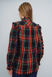 Blusa escocesa azul/rojo J. Crew Talla S Image 2