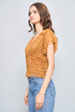 Blusa casual  café free people talla M 740