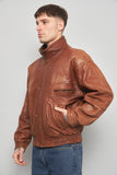 Chaqueta cuero  café saxony talla 40 701