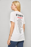 Polera casual  blanco stones talla M 482