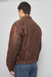 Chaqueta cuero  café adventure talla L 814