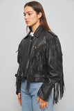 Chaqueta cuero  negro jamin leather talla L 844