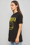 Polera casual  negro nirvana talla M 958