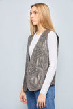 Chaqueta cuero  gris dd talla M 394