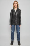 Chaqueta cuero  negro maxima talla M 620