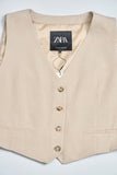 Chaqueta sin mangas  beige zara talla Xl 443