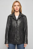 Chaqueta cuero  negro maxima talla M 620