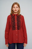 Blusa cuadrille rojo J. Crew Talla 10 Image 0