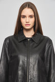 Chaqueta cuero  negro banana republic talla S 122