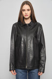 Chaqueta cuero  negro banana republic talla S 122