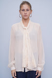 Blusa Beige Oscar de la Renta Talla 12 Image 0