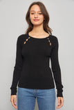 Sweater casual  negro mng talla M 095