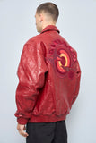 Chaqueta cuero  rojo davoucci talla Xl 817