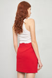 Falda casual reciclado rojo maje talla 38