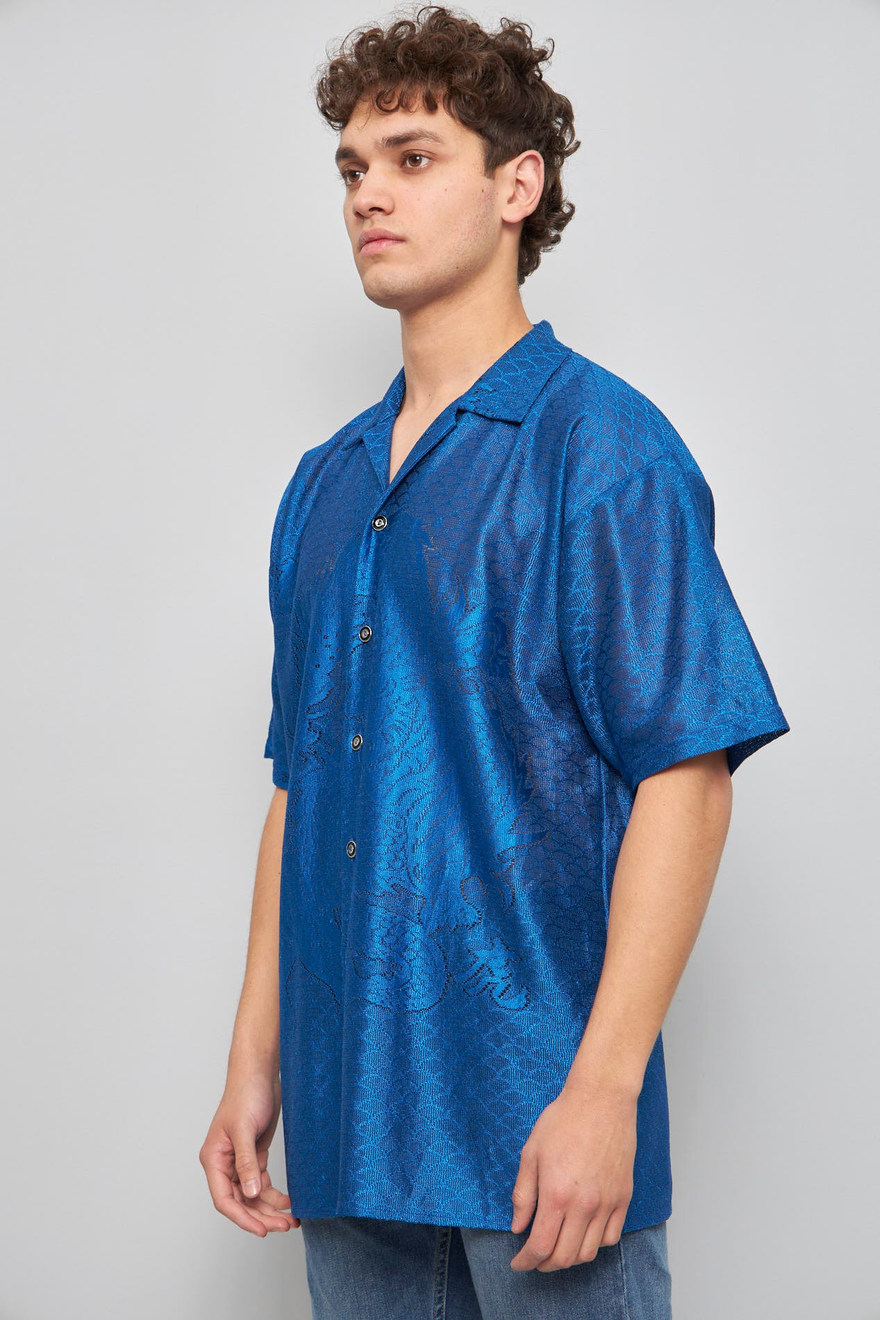 Camisa casual  azul hust talla L 105
