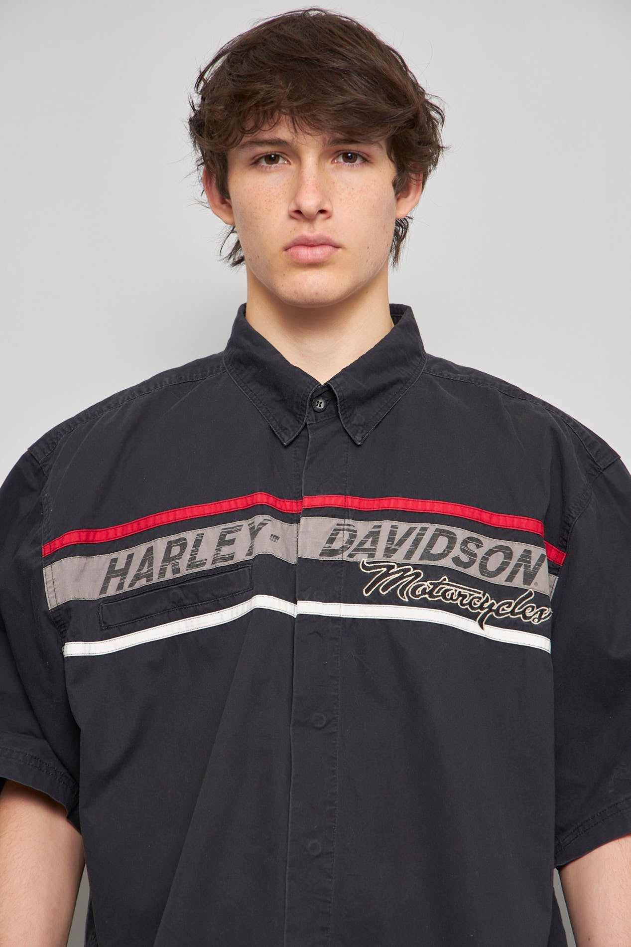 Camisa casual  negro harley davidson talla Xxl 680