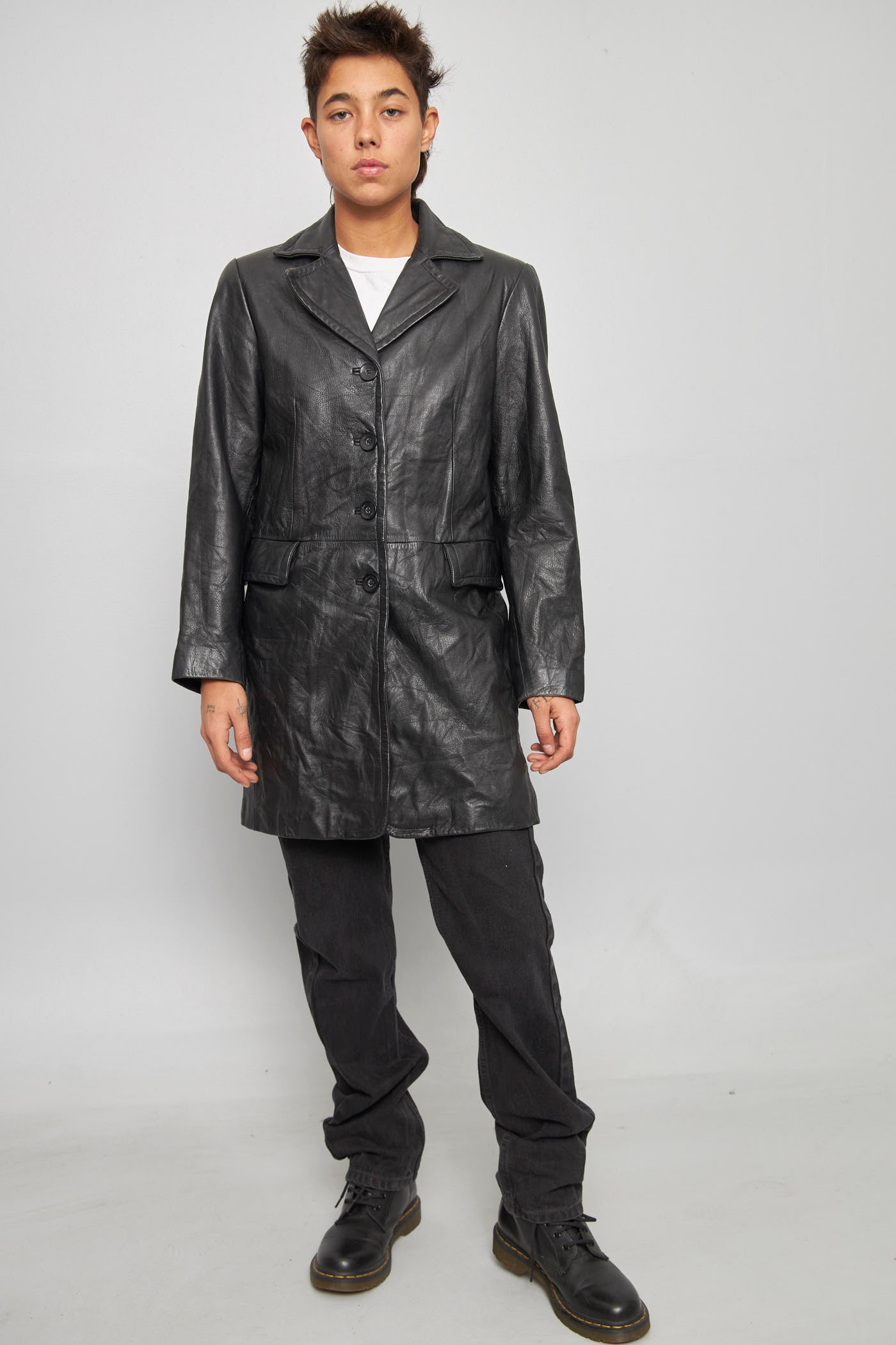 Abrigo casual  negro jaqueline talla S 859