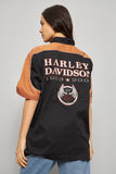 Blusa casual  negro harley davidson talla L 031