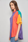 Blusa casual  multicolor details talla M 181