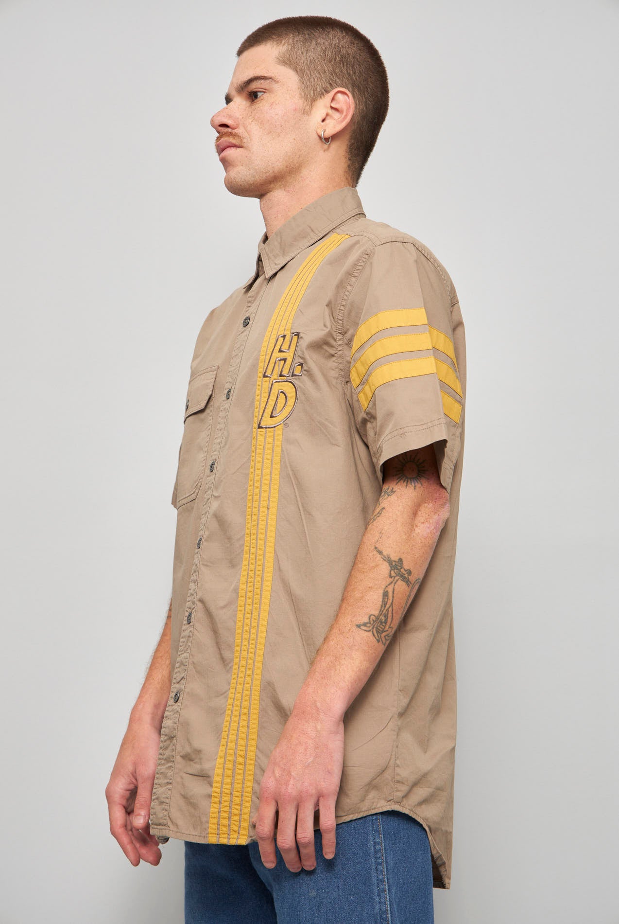 Camisa casual  beige harley davidson talla M 112