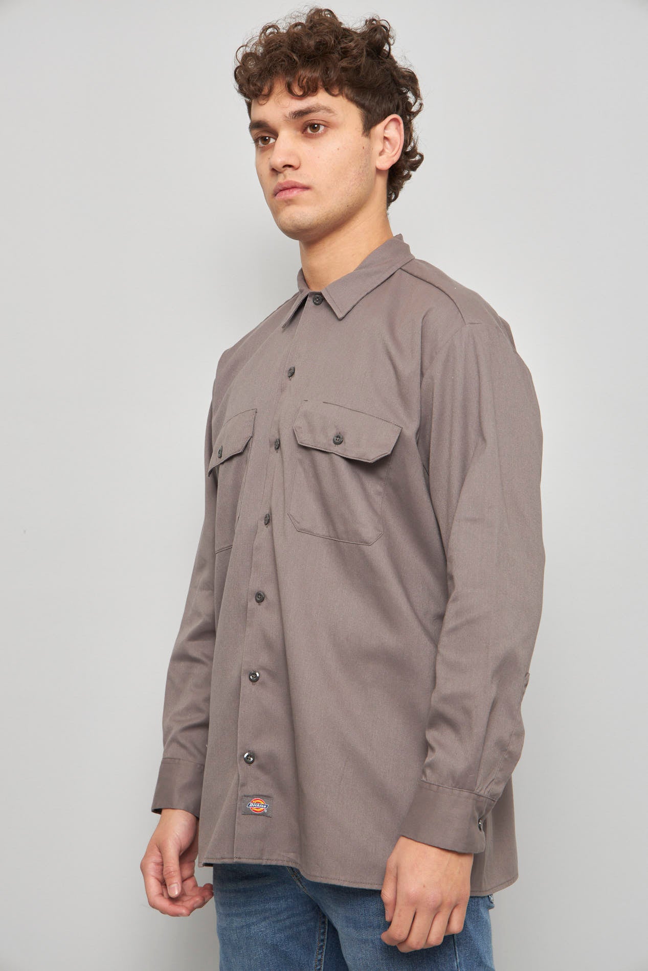 Camisa casual  gris dickies talla L 097